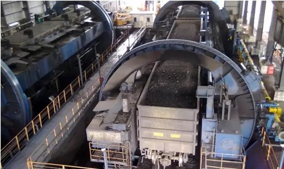 Unloading Steel Rail Car Dumper Wagon For Bulk Materials Discharged