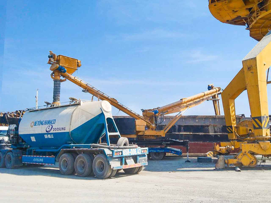 300 T/H Carbon Steel Screw Ship Unloader For Vessel Unloading Cement